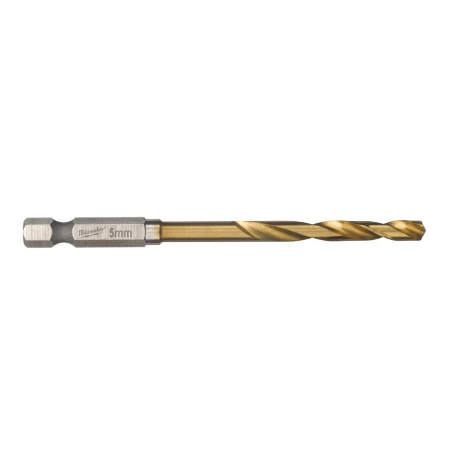 MILWAUKEE 5,0 x 80 mm SHOCKWAVE Metallbohrer HSS-G RED HEX Titan 1/4" 10er Pack