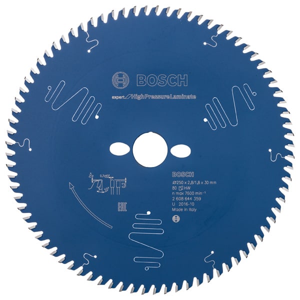 BOSCH Kreissägeblatt Expert for High Pressure Laminate, 250 x 30 x 2,8 mm, 80