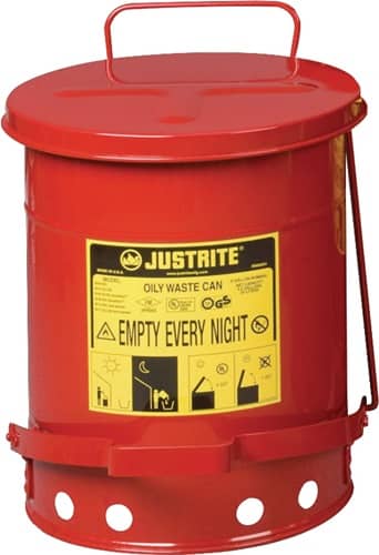 JUSTRITE Sicherheitssammelbehälter 52l Stahlbl.D410xH510mm JUSTRITE