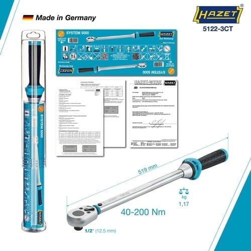 HAZET Drehmomentschlüssel 5122-3 CT 1/2 Zoll 40-200 Nm HAZET