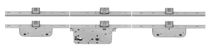 BKS Panik-Mehrfachverriegelung (mechanisch) SECURY 2110, F-Stulp, Edelstahl
