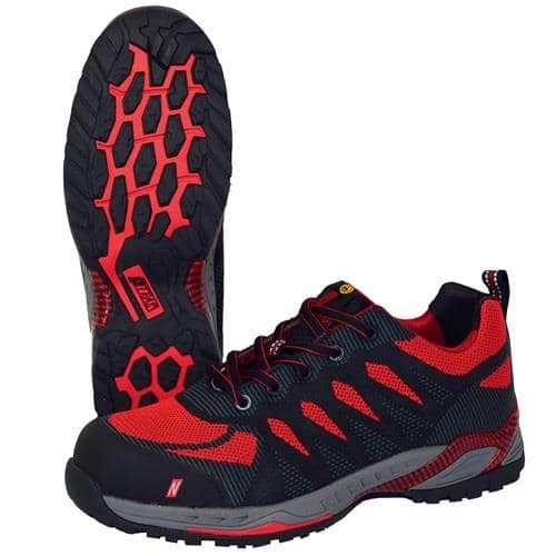 NITRAS Sicherheitsschuh PRO STEP Gr.40 W.11 schwarz/rot S1P SRC EN 20345,EN 61340-4-3