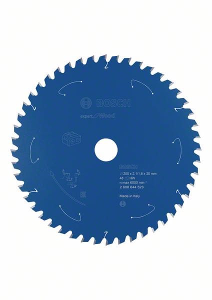 BOSCH Akku-Kreissägeblatt Expert for Wood, 250 x 2,1/1,6 x 30, 48 Zähne