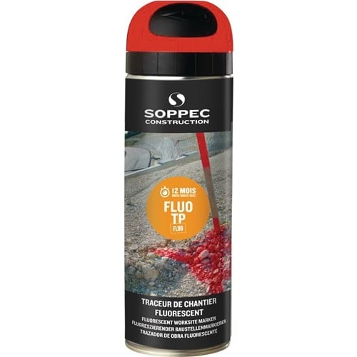 SOPPEC Baustellenmarkierspray FLUO TP neonrot 500ml Spraydose SOPPEC