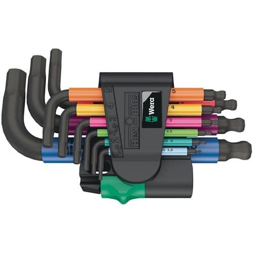 WERA Winkelschraubendrehersatz 950/9 9-tlg.Ku.-Halter SW 1,5-10mm kurz Kugelk.WERA