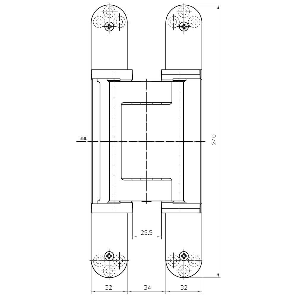 SIMONSWERK Verdecktliegendes Türband TECTUS® TE 640 3D A8,