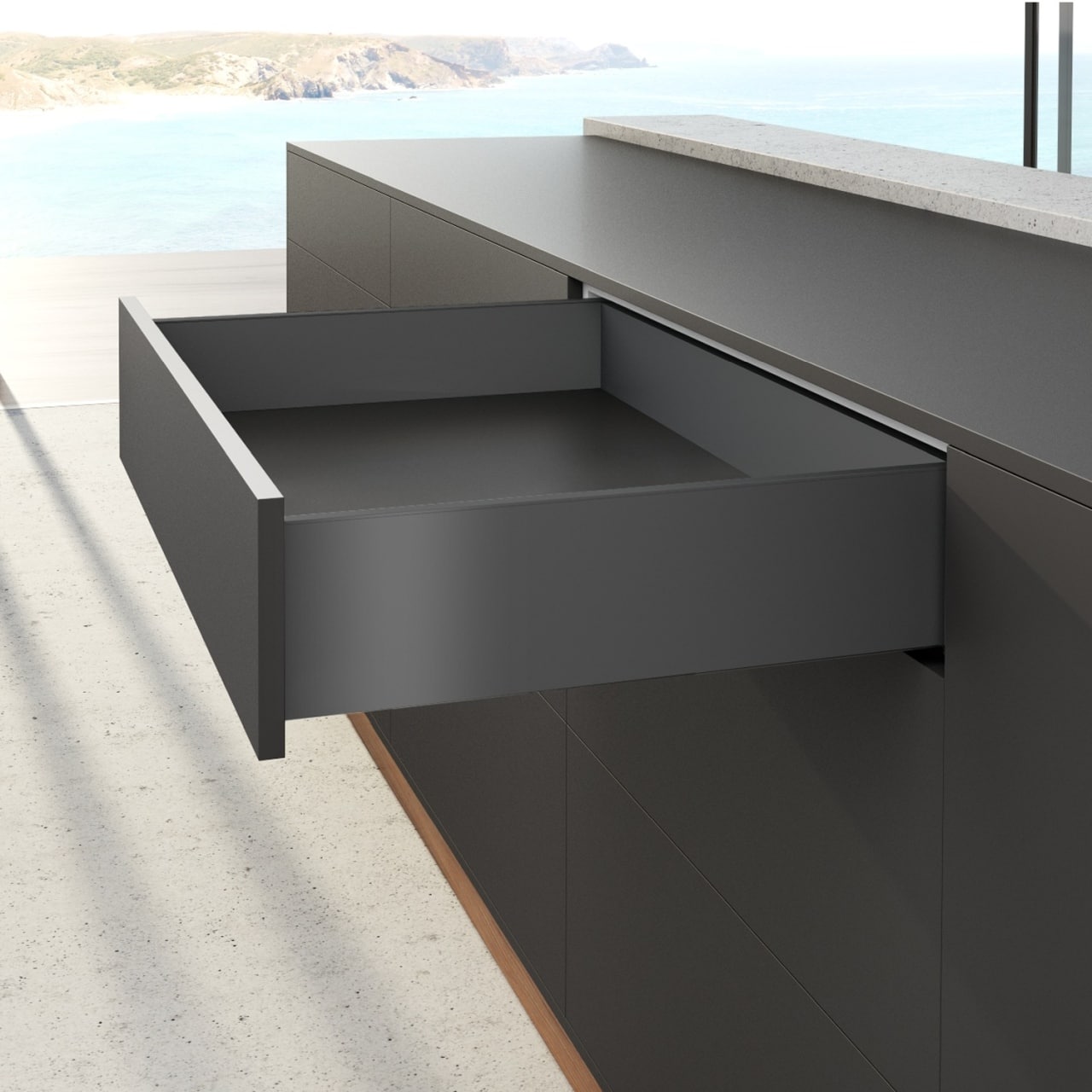 HETTICH AvanTech YOU Set Zarge, Höhe 139 mm x NL 450 mm, anthrazit, links und rechts, 9353434