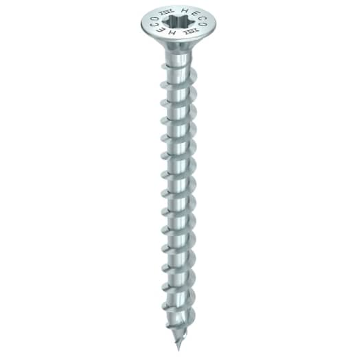 HECO TOPIX-plus 5,0 x 100, Senkkopf mit Frästaschen, Drive, Variables Vollgewinde, verzinkt blau, A3K