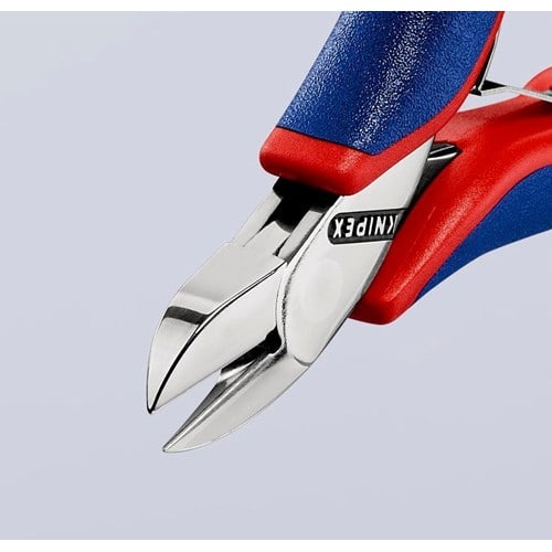 KNIPEX Elektronikseitenschneider L.115mm Form 2 Facette nein 2K-Hülle spiegelpol.KNIPEX