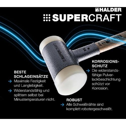 HALDER Vorschlaghammer SUPERCRAFT Kopf-D.100mm L.1000mm rückschlagfrei Kopf-L.300mm