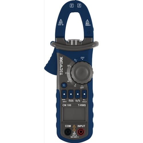 TECWERK Stromzangenmultimeter CM 100 10 mA-600 A AC,10 mA-600 A DC CAT III 600V TECWERK