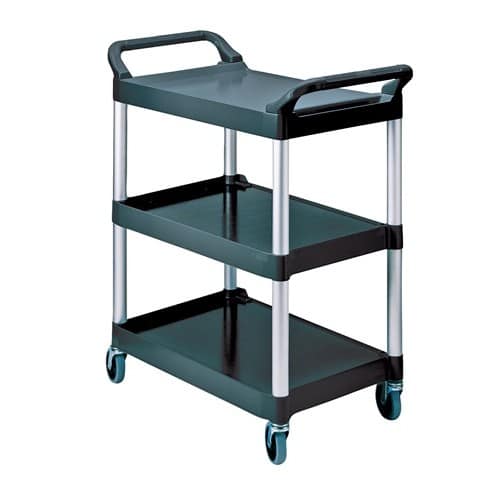 RUBBERMAID Tischwagen 3 Ladeflächen L560xB450mm schwarz/alusilber Trgf.90kg
