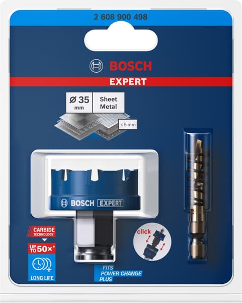 BOSCH EXPERT Sheet Metal Lochsäge, 35 × 5 mm. Für Dreh- und Schlagbohrer