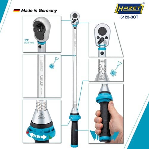 HAZET Drehmomentschlüssel 5123-3 CT 1/2 Zoll 60-320 Nm HAZET