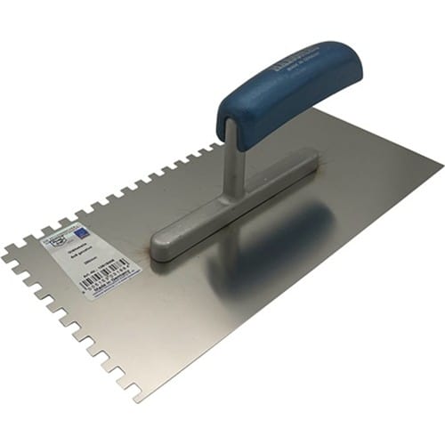 HAROMAC Glättekelle L.280mm B.130mm Buchenholzgriff Zahn 6x6mm rostfr.VA HAROMAC