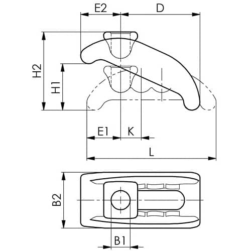 AMF Spannpratze Nr.6313K Gr.26 f.T-Nut 24+28mm Spann-H.0-75mm AMF