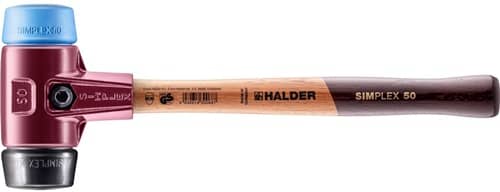 HALDER Schonhammer SIMPLEX L.350mm Kopf-D.50mm weich/mittelh.HO TPE-soft blau/Gu.schw.