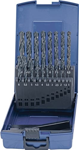 Spiralbohrersatz DIN 338 TypN D.1-5,9x0,1mm HSS 50tlg.Ku.-Kass.TECWERK