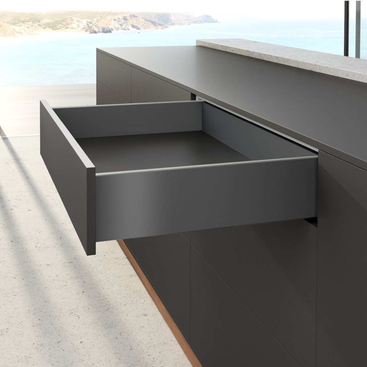 HETTICH AvanTech YOU Set Zarge, Höhe 139 mm x NL 600 mm, anthrazit, links und rechts, 9353437