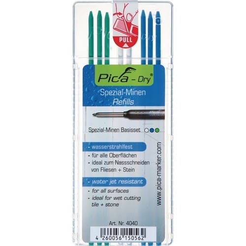 PICA Minenset Pica-Dry 3x blau,2x weiß,3x grün wasserstrahlfest 8 Minen/Set