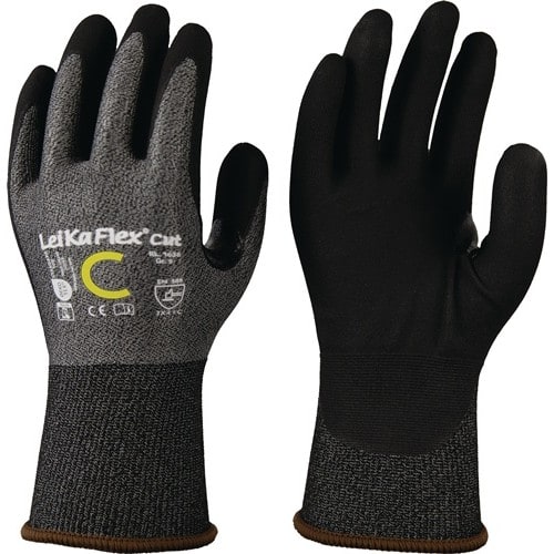 LEIPOLD Schnittschutzhandschuhe LeiKaFlex® CUT RL 1636 Gr.8 grau/schwarz EN 388 PSA II