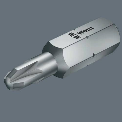 WERA Bit 851/1 851/1 RZ 1/4 Zoll PH 2 L.25mm zähh.+mit reduziertem Schaft WERA
