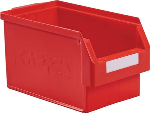 RASTERPLAN Sichtlagerkasten L350xB200xH200mm PE rot RASTERPLAN