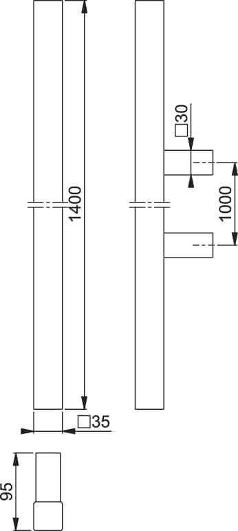 HOPPE   E5766 BA 1.000 mm L   Edelstahl Objekttür, Haustür edelstahl matt