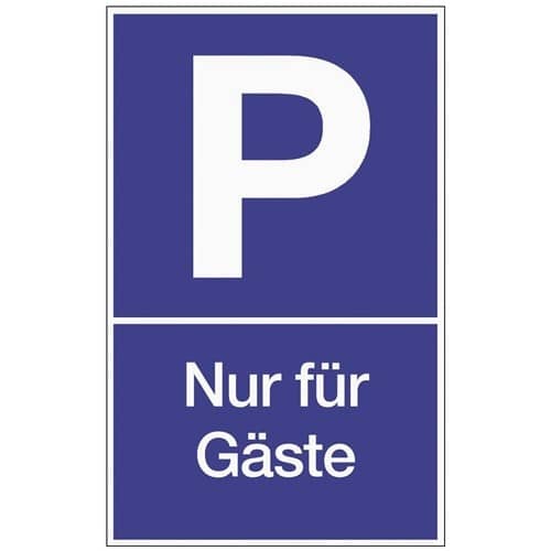 Parkplatzbeschilderung Parken f.Gäste L250xB400mm Ku.blau/weiß