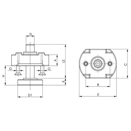 AMF Stützverlängerung Nr.6312S M16 Gewinde-L.90mm AMF