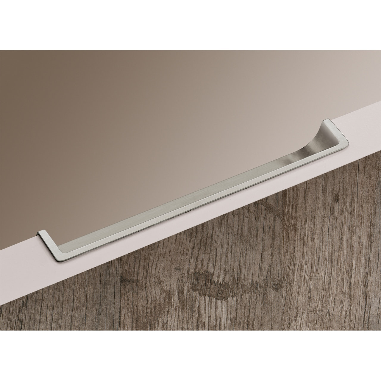 HETTICH Einsetzgriff Genzone, L 134 mm, B 16 mm, H 16 - 18,5 mm, Edelstahl Optik gebürstet, 9145263