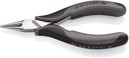 KNIPEX Elektronik-Greifzange Gesamt-L.115mm ESD flachbreite Backen spiegelpol.Form 3