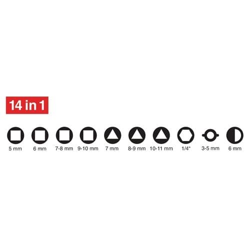 SCHUEBO Doppel-Schaltschrankschlüssel SuBMaster 9 in 1 14 Funktionen m.Karab.h.an Kette