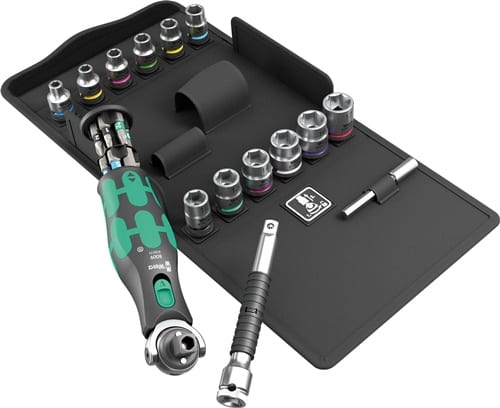 WERA Steckschlüsselsatz 8009 Zyklop Pocket Set 3 27-tlg.3/8Zoll+1/4 Zoll WERA