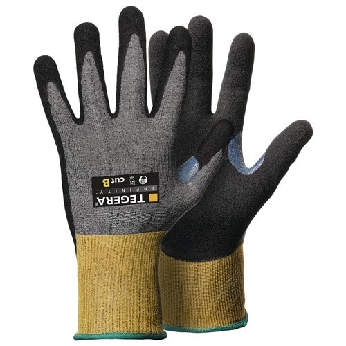 TEGERA Schnittschutzhandschuhe TEGERA® INFINITY 8805 Gr.8 grau/gelb EN 388,EN407 PSA II