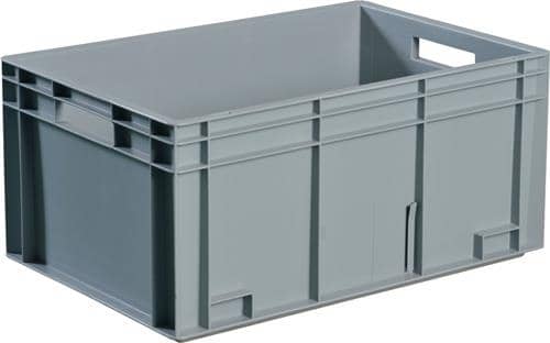 TECWERK Transportbehälter L600xB400xH320mm grau PP Durchfassgr.Seitenw.geschl.TECWERK