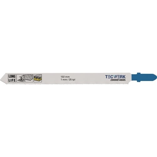 TECWERK Stichsägeblatt Gesamt-L.132mm Zahnt.1mm BIM 5 St./Karte TECWERK