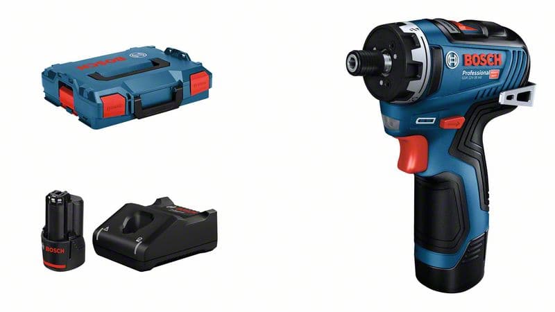 BOSCH Akku-Schrauber GSR 12V-35 HX: 2 x Akku GBA 12V 3.0Ah, Schnellladegerät, L-BOXX