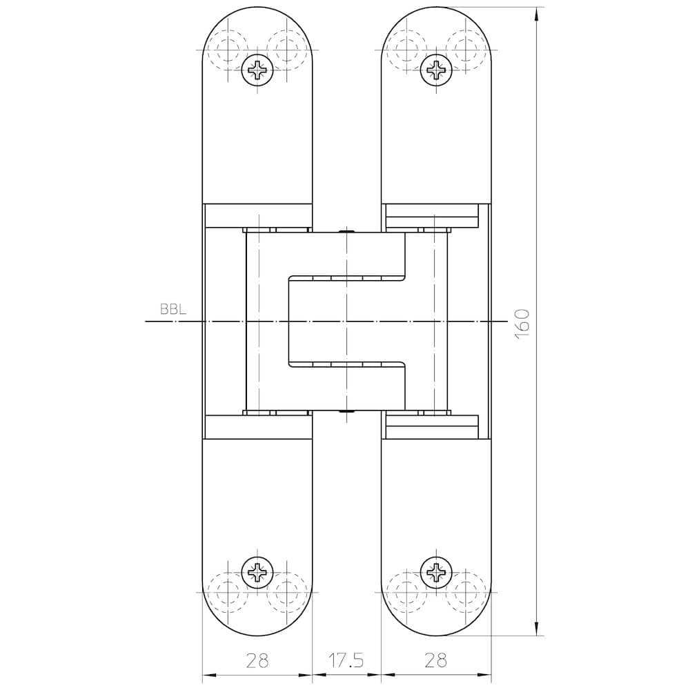 SIMONSWERK Verdecktliegendes Türband TECTUS® TE 340 3D, dunkelbronzefarbig