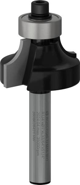 BOSCH Abrundfräser 1/4", R1 6,3 mm, D 25,4 mm, L 13,2 mm, G 54 mm