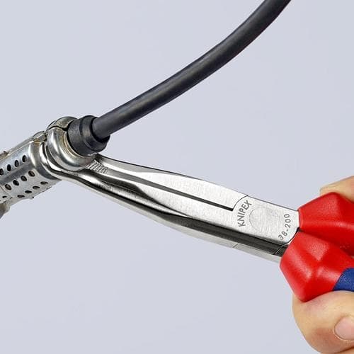 KNIPEX Mechanikerzange L.200mm Form 9 45Grad gew.Mehrkomp.-Hülle verchr.KNIPEX