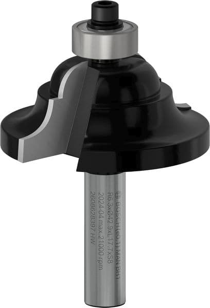 BOSCH Profilfräser D, 8 mm, R1 6,3 mm, B 15 mm, L 18 mm, G 60 mm