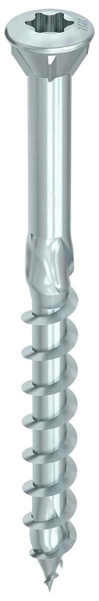 HECO TOPIX-plus 3,5 x 60, Glasleistenschraube, Linsensenkkopf mit Fräsrippen, T-Drive, Teilgewinde, verzinkt blau, A3K