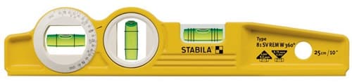 STABILA Torpedowasserwaage 81 SV REM W360 25cm Alu.gelb ± 0,5mm/m m.Gürteltasche STABILA