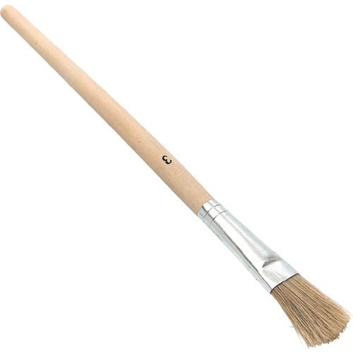 NÖLLE Emaillelackpinsel L.200mm B.15mm H.5mm Gr.2 helle Borste Weißbl.roh.Holzst NÖLLE