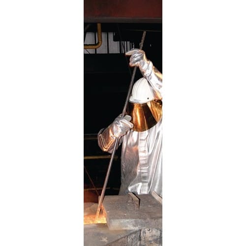 JUTEC Hitzesch.handsch.5-Finger Universal braun/silber Spaltled.alumin.Preox-Aramid