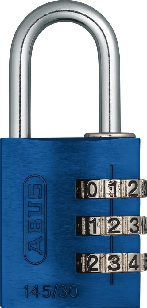 ABUS Zahlen-Vorhangschloss 145, 3-stelliger Zahlencode, Aluminium massiv