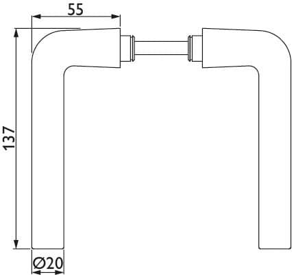 HERMAT Türdrückerpaar BASIC 03 1903, Aluminium