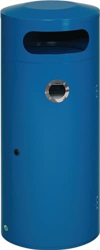 VAR Abfallbehälter H1045xØ420mm 70l enzianblau m.integriertem Ascher