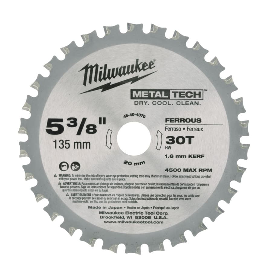 MILWAUKEE 135/20 mm Z30 Kreissägeblatt für Metall-Handkreissägen